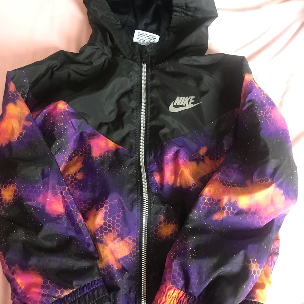 Nike Black and Purple Windbreaker Jacket